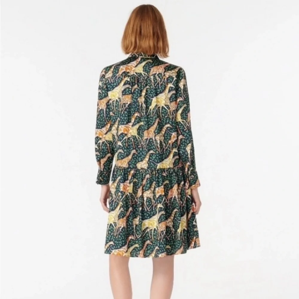 NWOT J. Crew size S giraffe print shirtdress